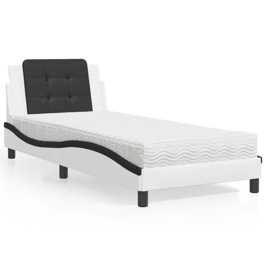 Giroletto senza Materasso Zadar Bianco e Nero 100x200 cm in Similpelle