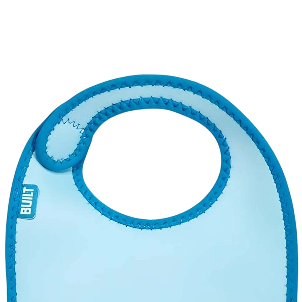 Lotto 2 Bavaglini per Bambino Serie Mess Mate in Neoprene Impermeabile Blu Built