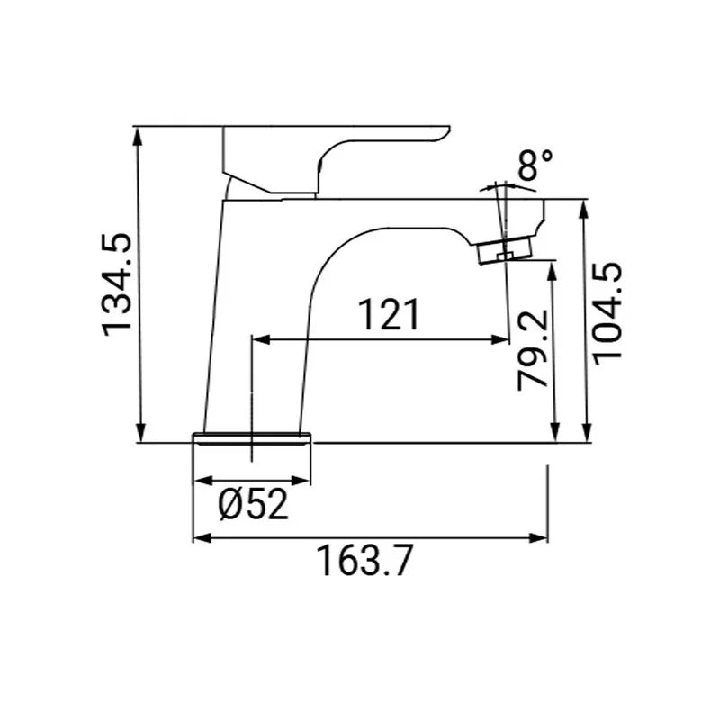 Miscelatore lavabo serie cloe, finitura cromata
