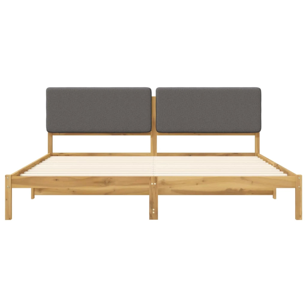 Letto con Testiera Rivestita Bianco lavato e grigio chiaro 3405055