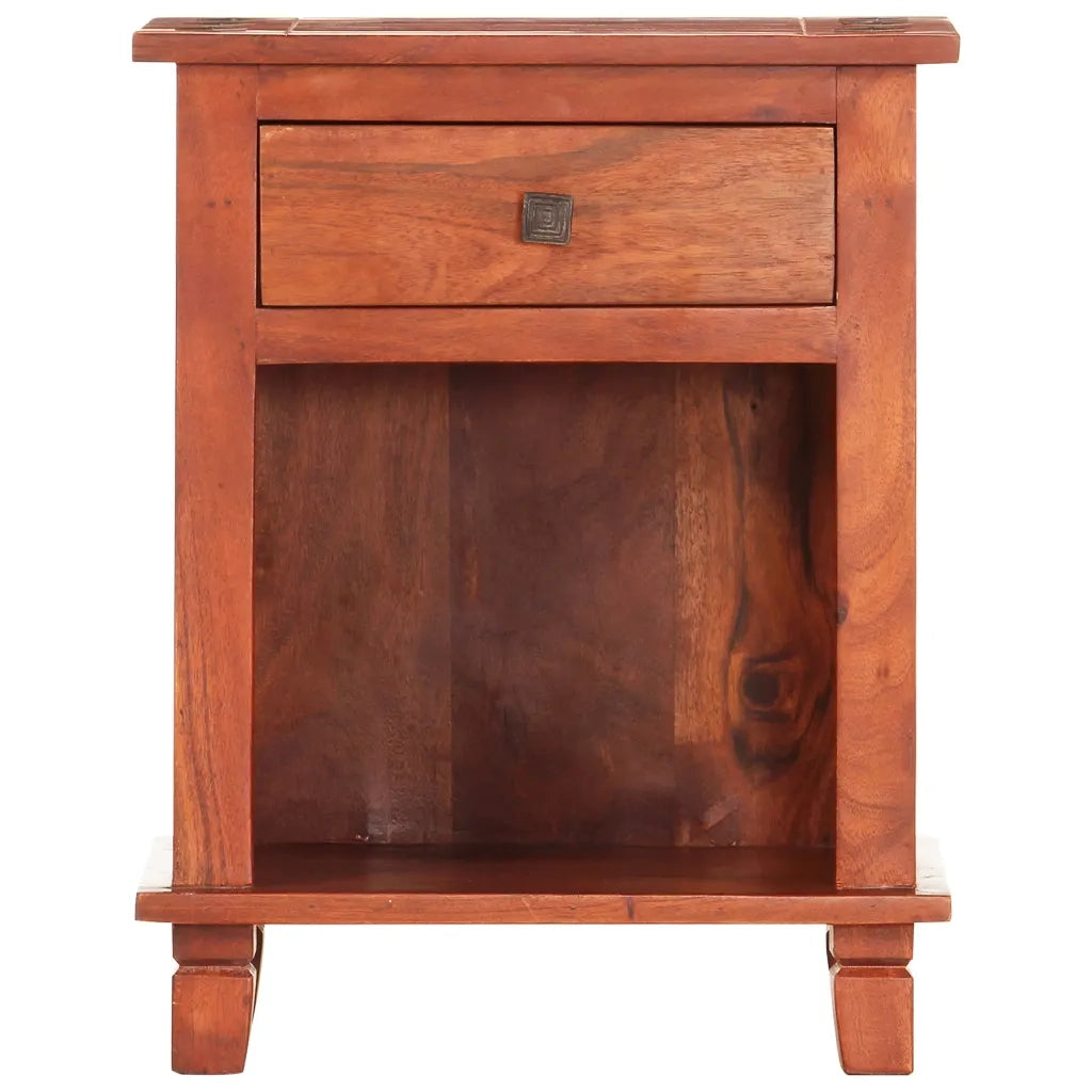 Comodino | Armadio da Notte | Mobiletto da notte 40x30x50 cm in Legno Massello di Acacia