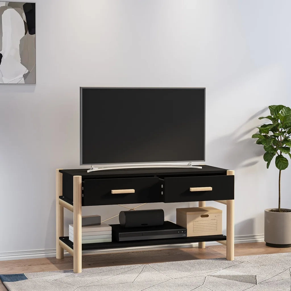 Mobile Porta TV Nero 82x38x45 cm in Legno Multistrato 345661