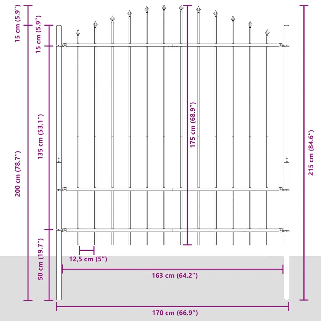Recinzione per Giardino Woerden Grigio 170 x 215 cm 42003906