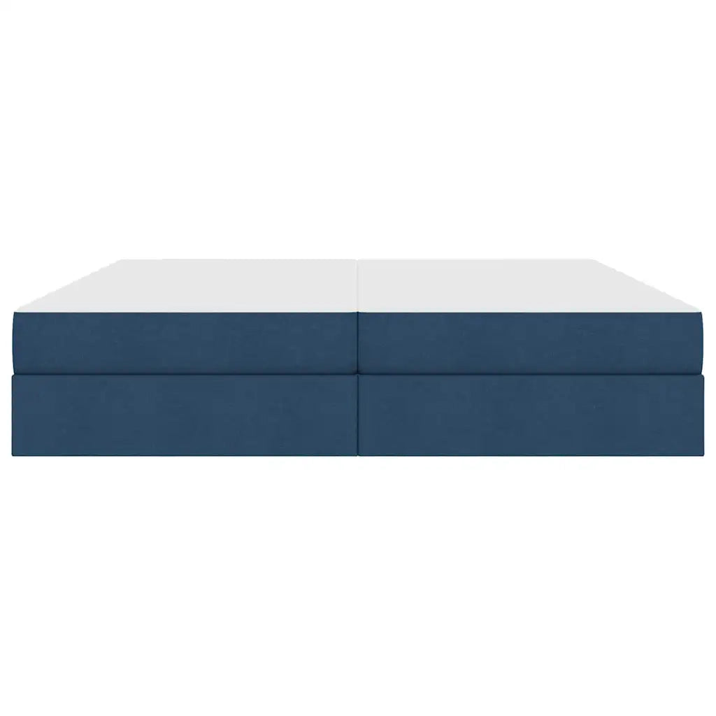 Letto con contenitore e materasso Blu 200 x 200 cm Poliestere