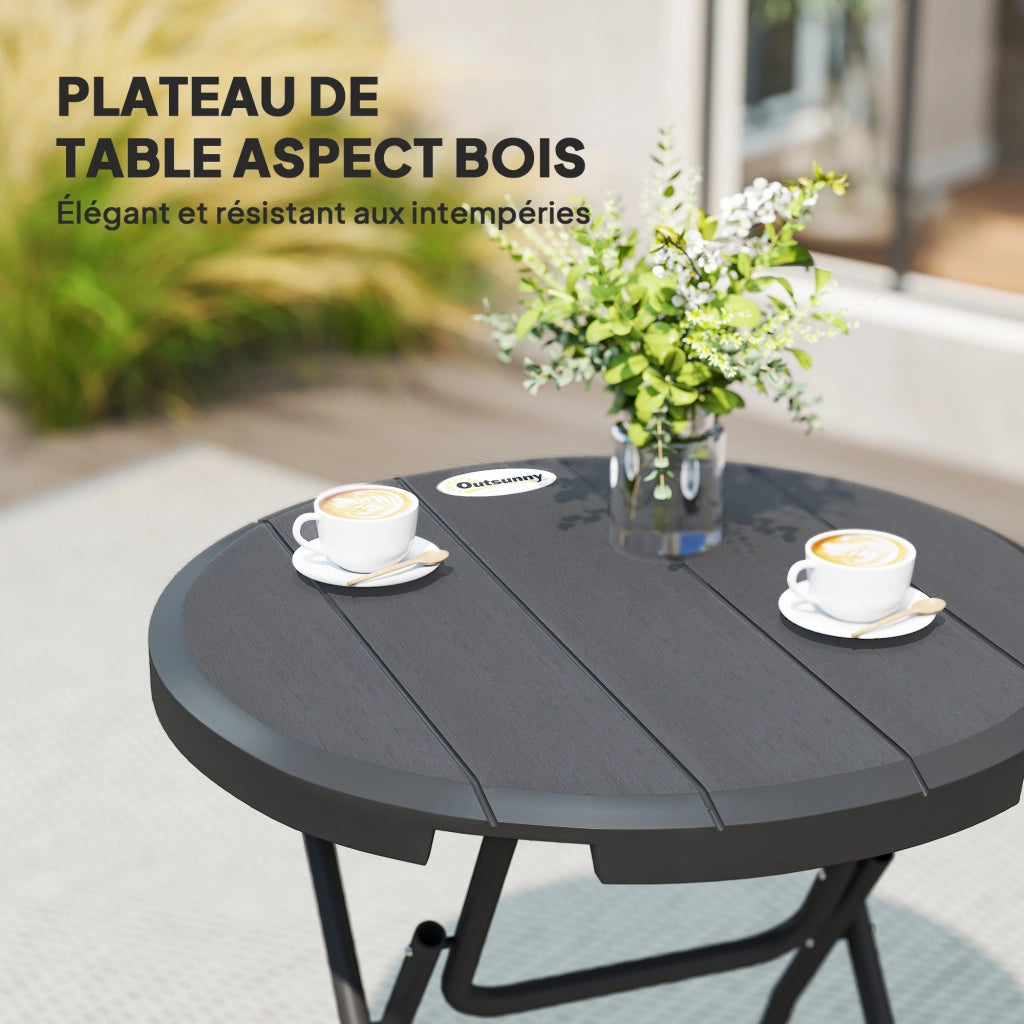 Tavolo da giardino rotondo per 4 persone ¨C zephmum ¨C HDPE e acciaio