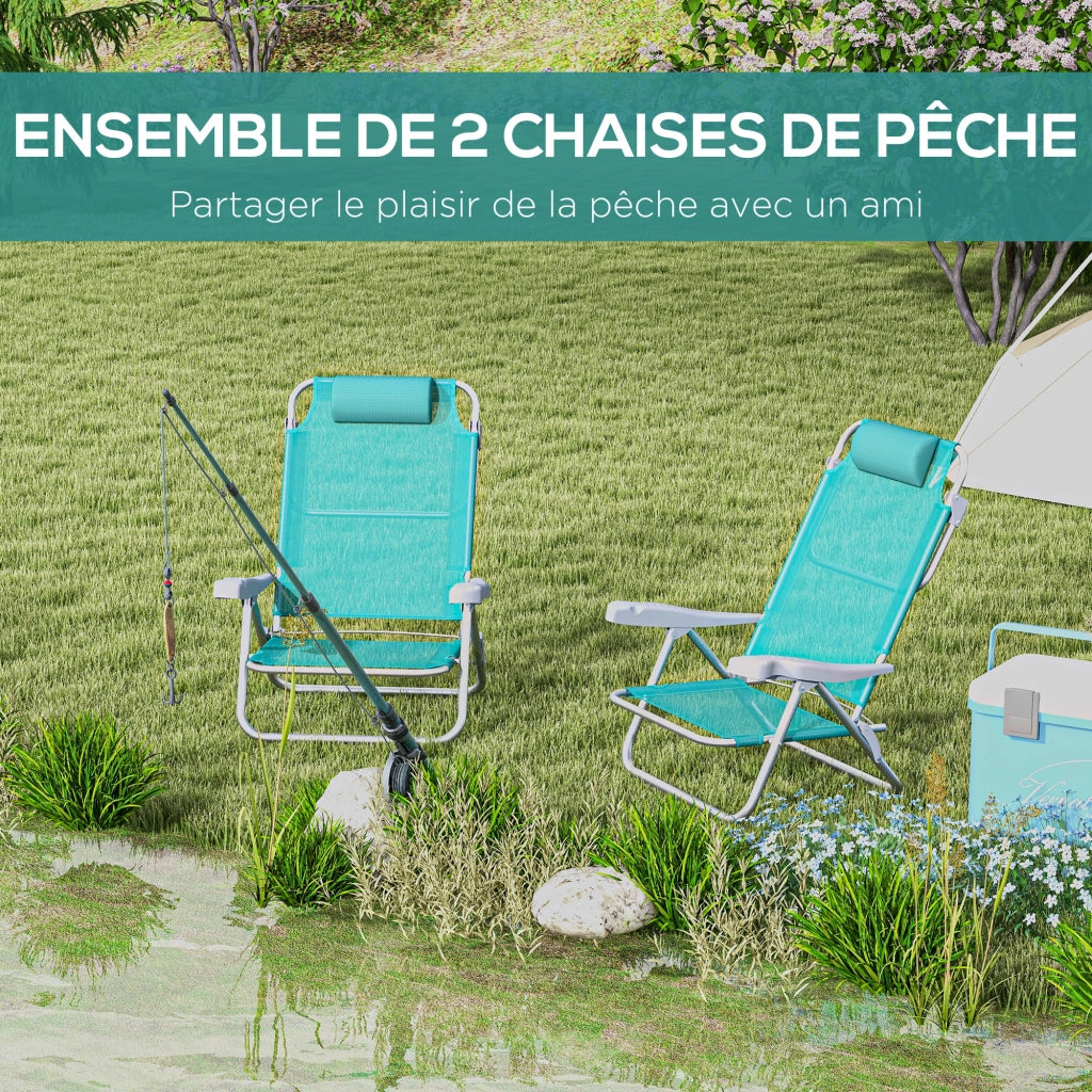 Sedia da giardino pieghevole ¨C Xylo ¨C Set 2 pezzi con schienale reclinabile 6 livelli