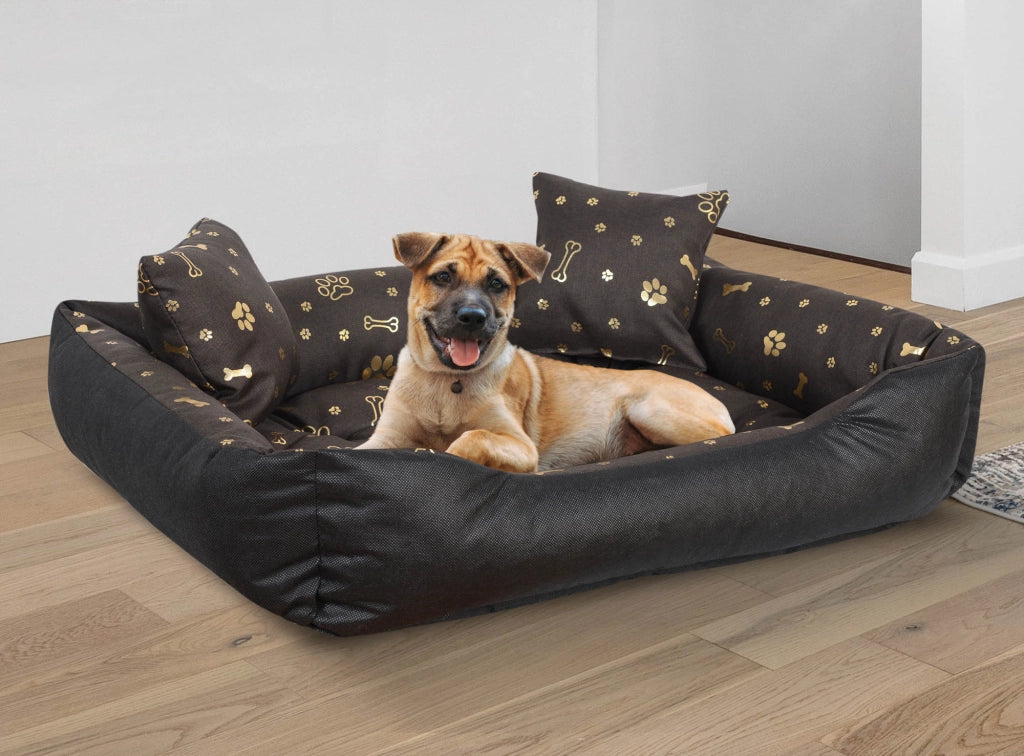 AIO FACTORY Cuccia per cani 75x65 cm impermeabile Golden Bones Cuscino per cani