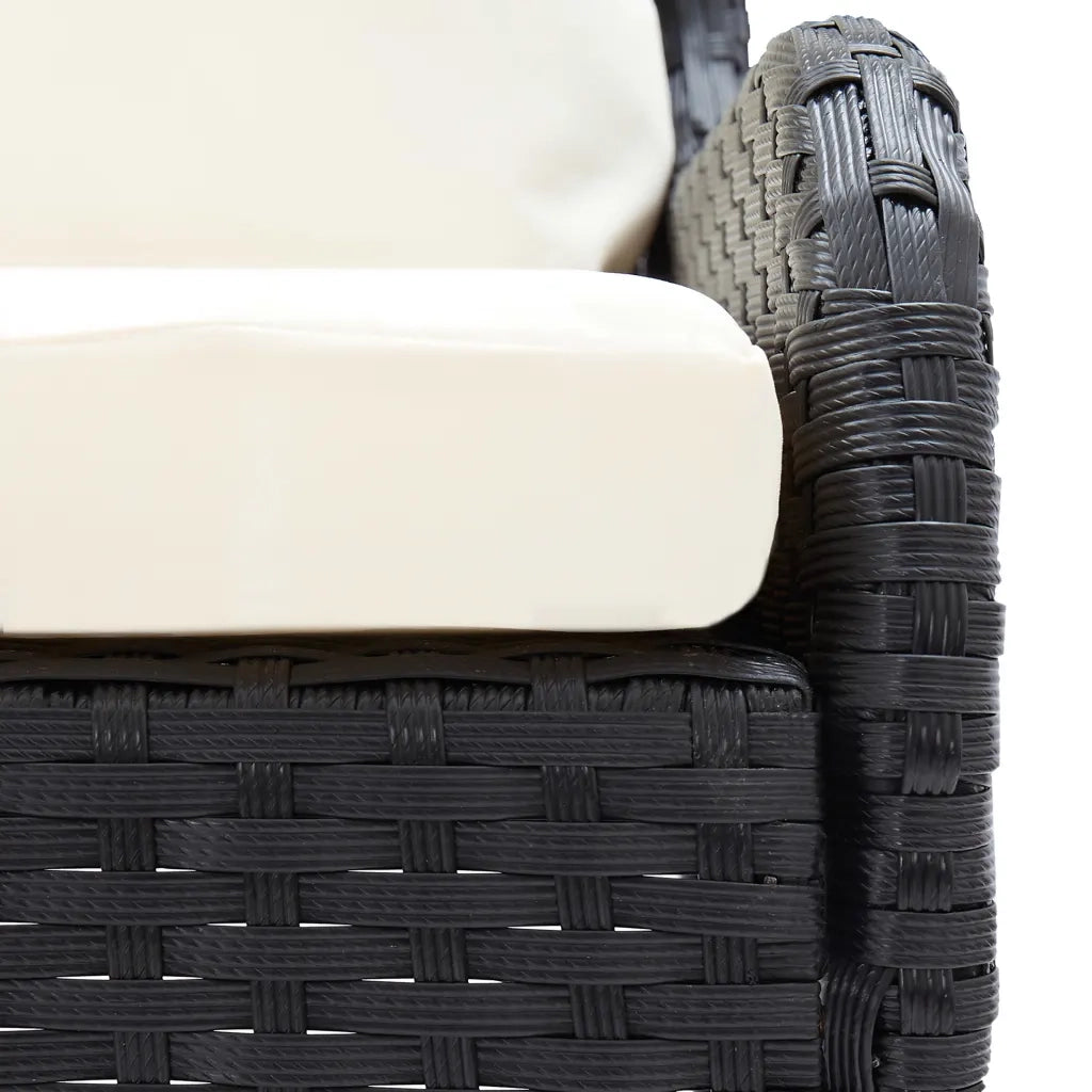 Divani Angolari da Giardino 2 pz in Polyrattan Nero cod mxl 70661