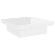 Tavolino da salotto | Tavolino da caff¨¨ | Tavolino da Soggiorno Bianco Lucido 90x90x28 cm Legno Multistrato