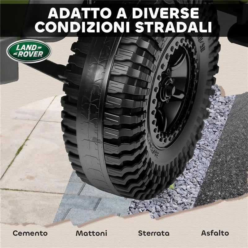 MACCHINA ELETTRICA PER BAMBINI 3-5 ANNI LAND ROVER OFFICIALE 12V CON TELECOMANDO, SOSPENSIONI, LUCI LED, VERDE