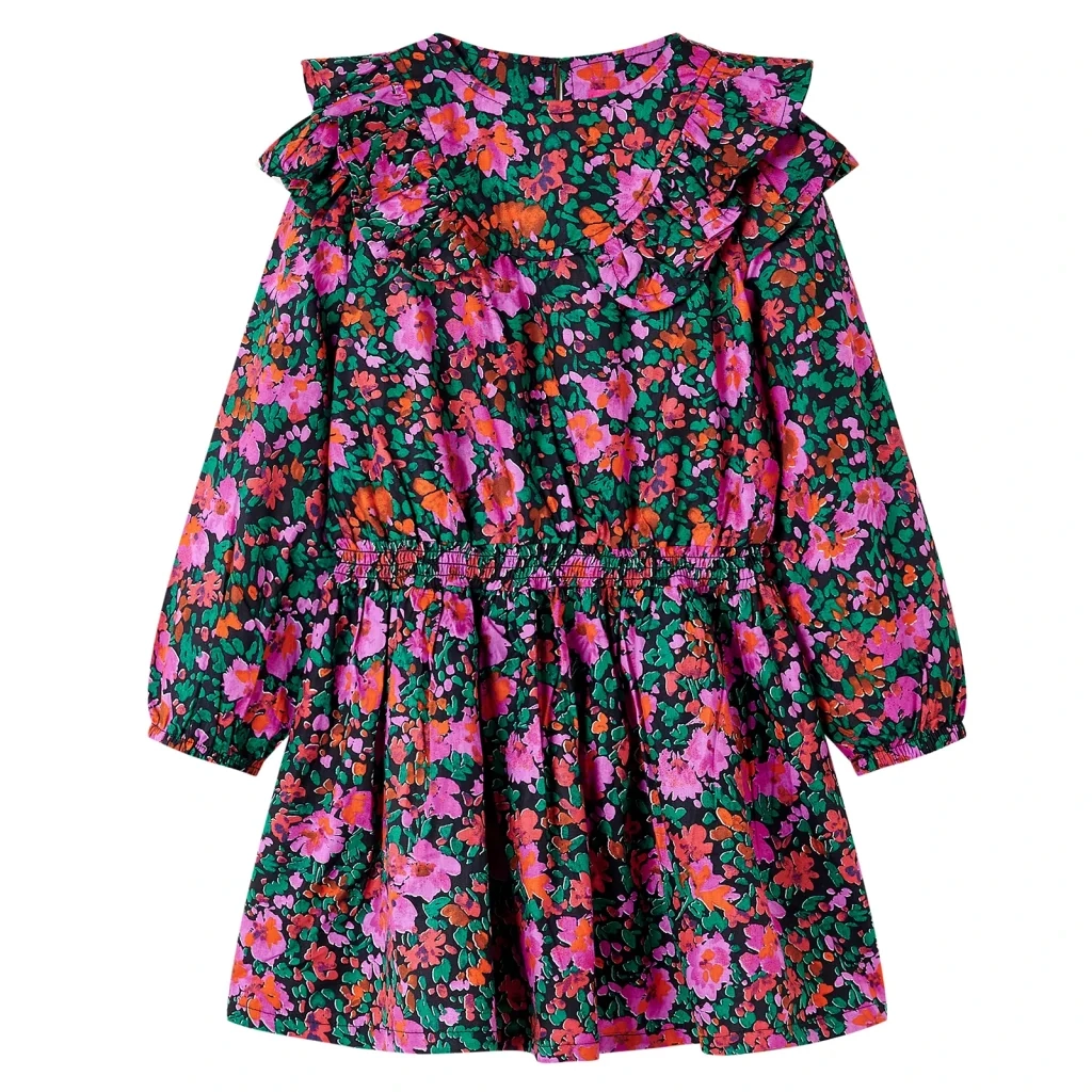 Abito da Bambina a Maniche Lunghe Fucsia 116cod mxl 93330