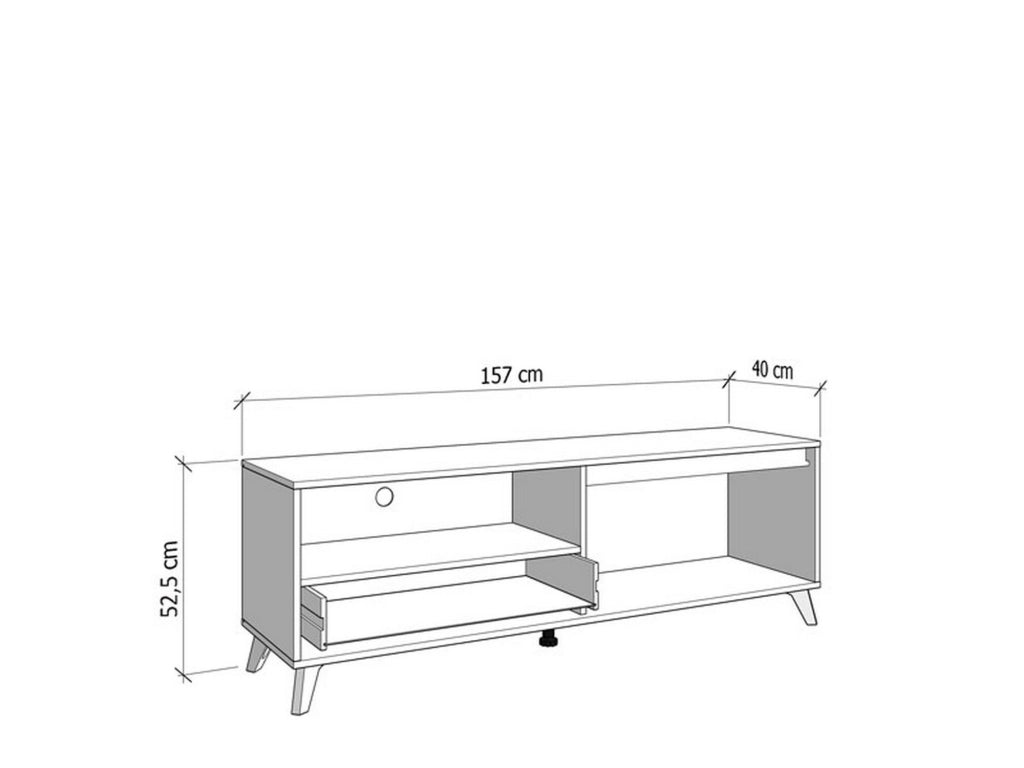 Scala, Mobile Porta tv un Cassetto, 157x40x52.5h cm Beige