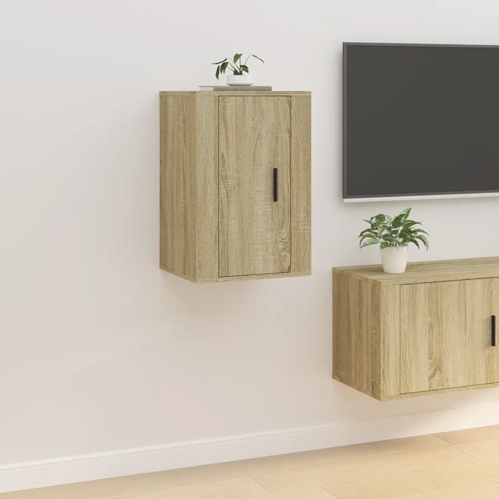 Mobili Porta TV a Parete 2 pz | Armadietto TV | Mobile Porta TV Rovere Sonoma 40x34,5x60 cm