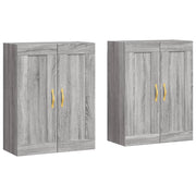 Set di 2 pratici armadietti a muro 69,5 x 34 x 90 cm realizzati in legno composito Sonoma grigio 02_0055501