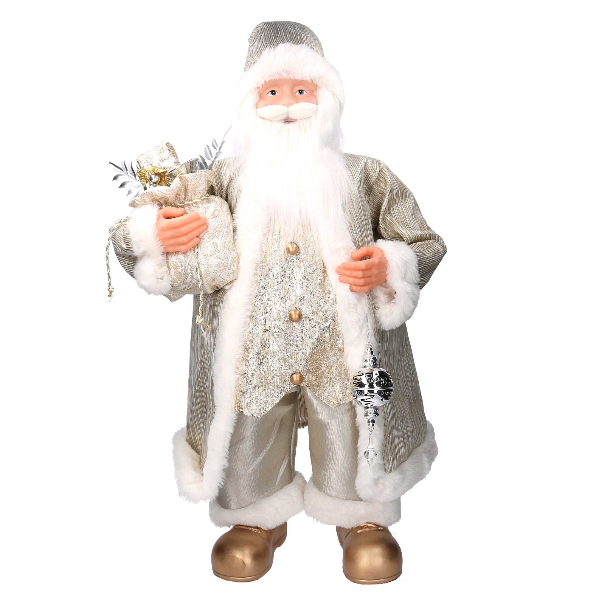 Babbo natale in tessuto oro cm xh80