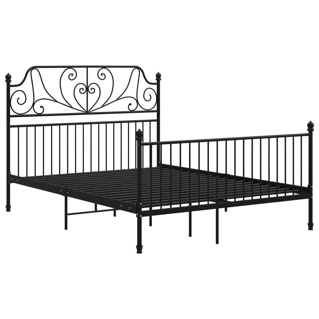 Giroletto-Struttura Letto Nero in Metallo 160x200 cm 442849