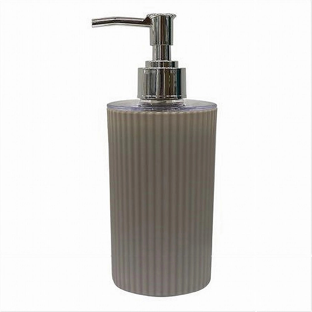 Trade Shop - Dispenser Sapone Liquido Lavandino Beige Rigato Accessori Per Arredo Bagno 79165 -