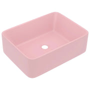 Lavabo da appoggio di lusso lavabo da bagno mobiletto rettangolare 41 x 30 cm ceramica rosa opaca 02_0002785