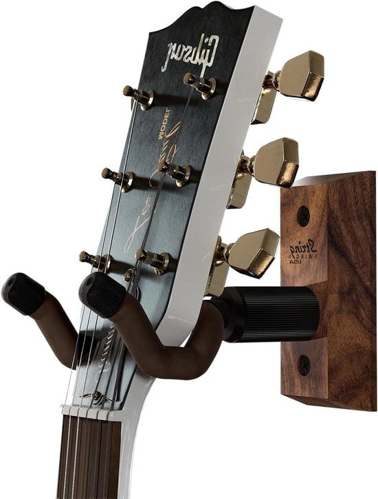 Montaggio per chitarra a parete - attacco per chitarra - legno di noce nero