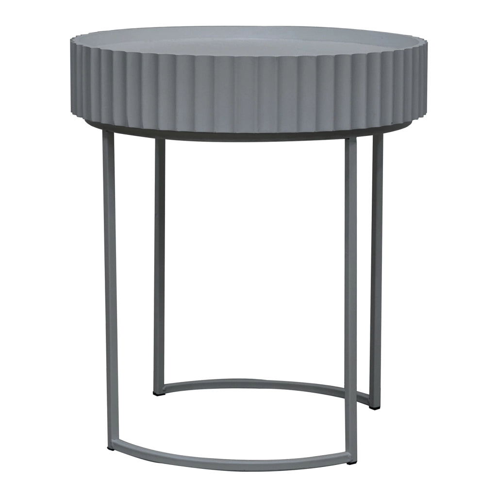 Tavolino Rotondo Rill da Salotto 46 x Ø40 cm - Grigio [en.casa]