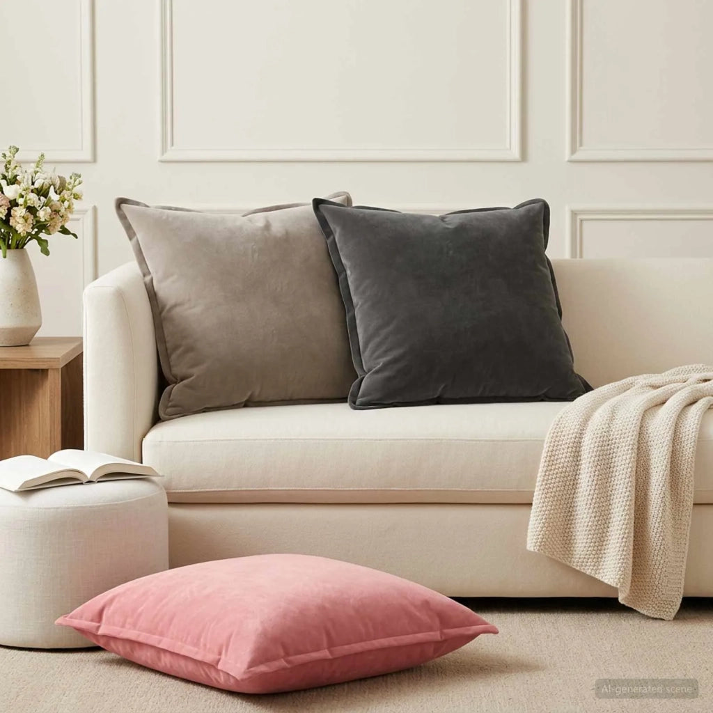 Cuscino con cuscino HOUTEN 2 pz Grigio Scuro Velluto 935962