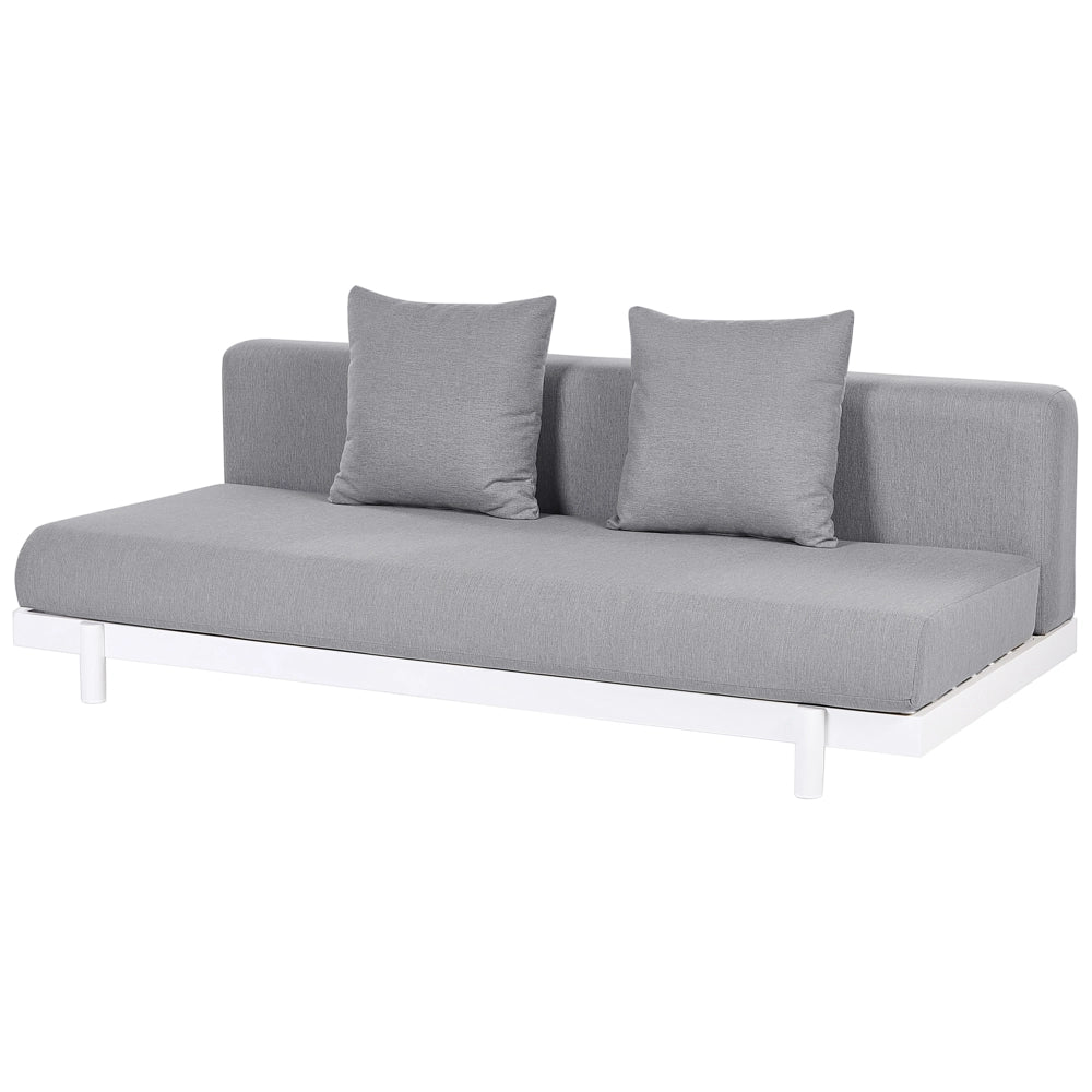 Set di divani 5 posti con tavolini Grigio Tessuto Poliestere Cuscino Media Resistenza Giardino Stile Moderno Esterno