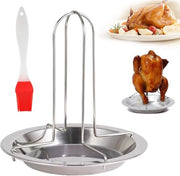 Henneklem RVS con Antiaanbaklaag, Sostegno Verticale per Forno o Griglia, Ideale per l'Arrosto di Pollo e Accessori BBQ