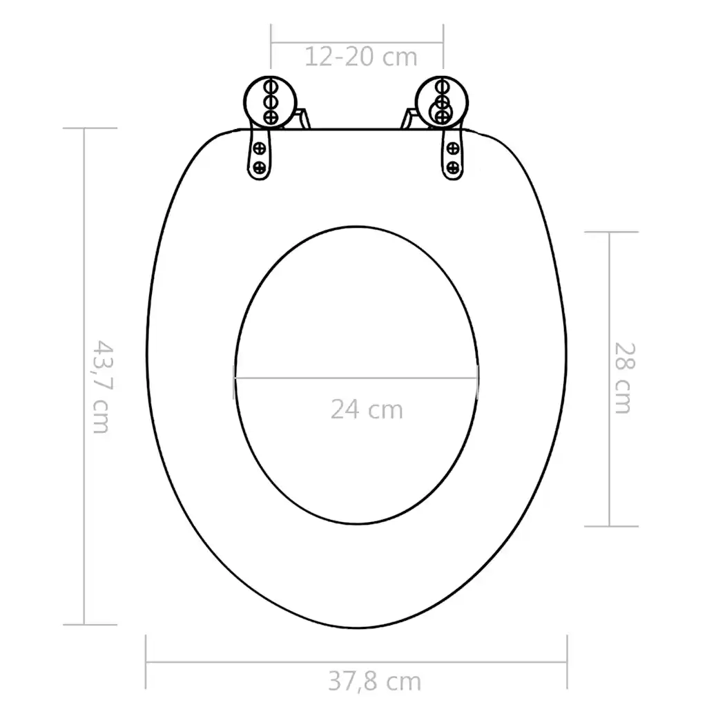 Copriwater 2 pz con Chiusura Ammortizzata MDF Design Porcellana 277002