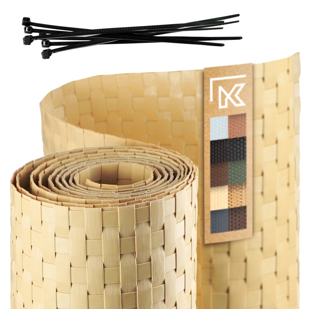 Nastro per recinzioni KADAX beige per pannelli di recinzione 19 cm 2,55 m Copertura per recinzione