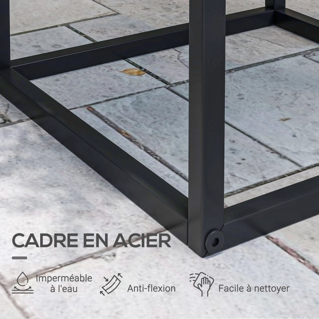 Set 2 Supporti per Vasi da Fiori ¨C Xylo ¨C Acciaio Nero 58,5 e 65 cm