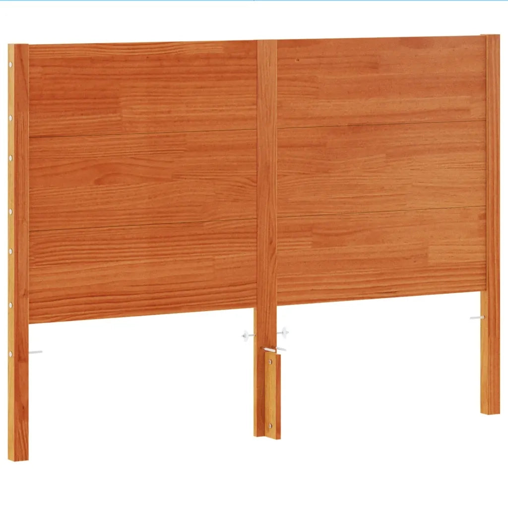 Testiera Marrone Cera 135 cm in Legno Massello di Pino 844323