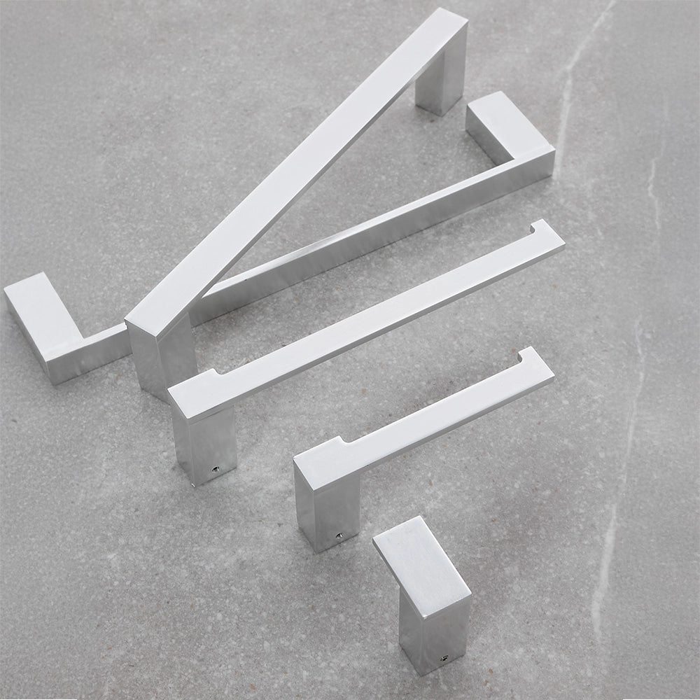 Set due appendini portasciugamani da muro in alluminio argento Sky