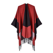 Sciarpa/stola da donna di grandi dimensioni, versatile e calda per l'autunno e l'inverno, con nappe.