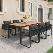 Set da Pranzo da Giardino 7 pz in Rattan PVC Nero e Marrone 3060110