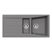 Lavello Smeg LS102T 100x500 cm 1+1/2 vasche con gocciolatoio reversibile titanio