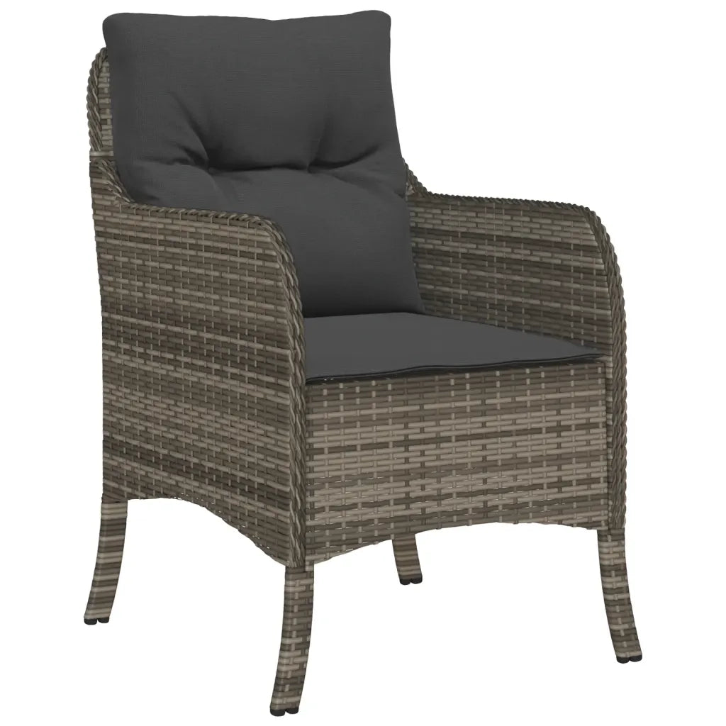 Set da Pranzo da Giardino 5 pz con Cuscini in Polyrattan Grigio 3211957