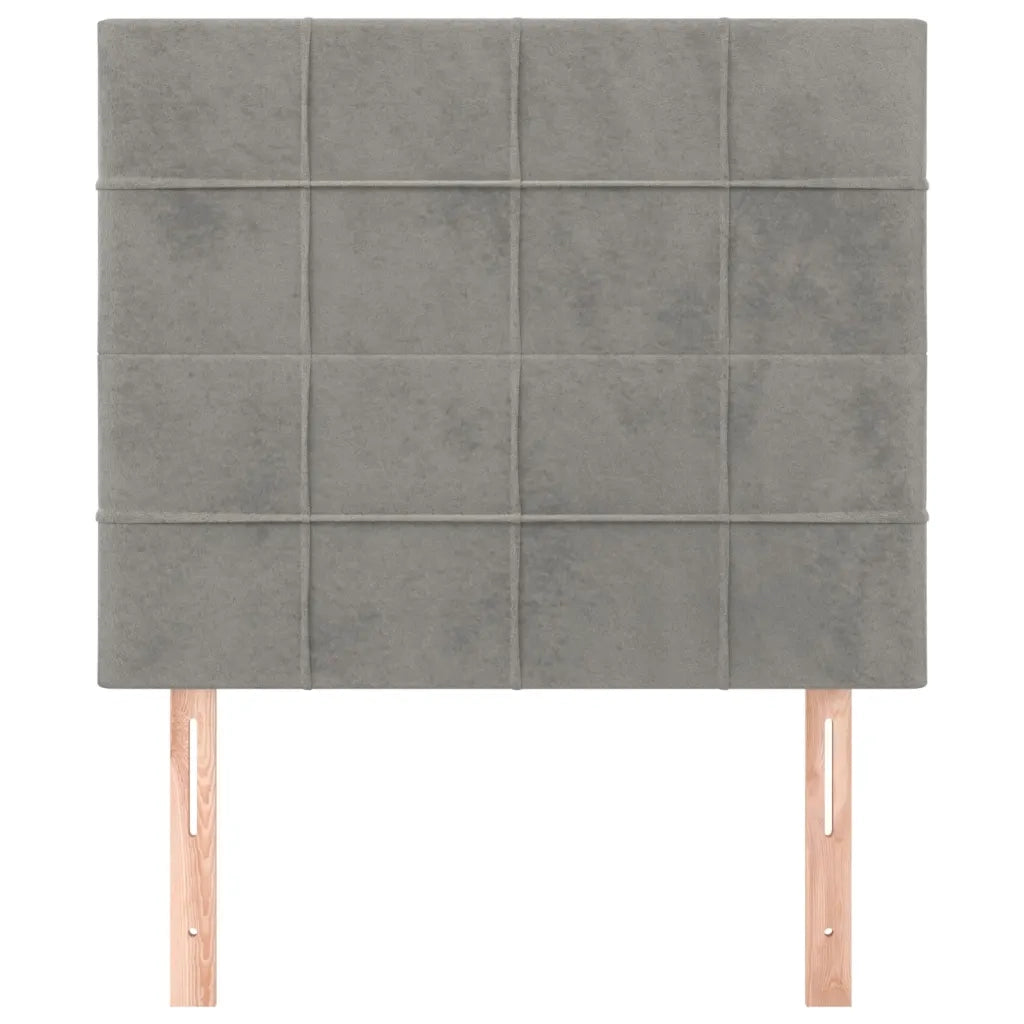 Testiera | Testata Grigio Chiaro 100x5x118/128 cm Velluto