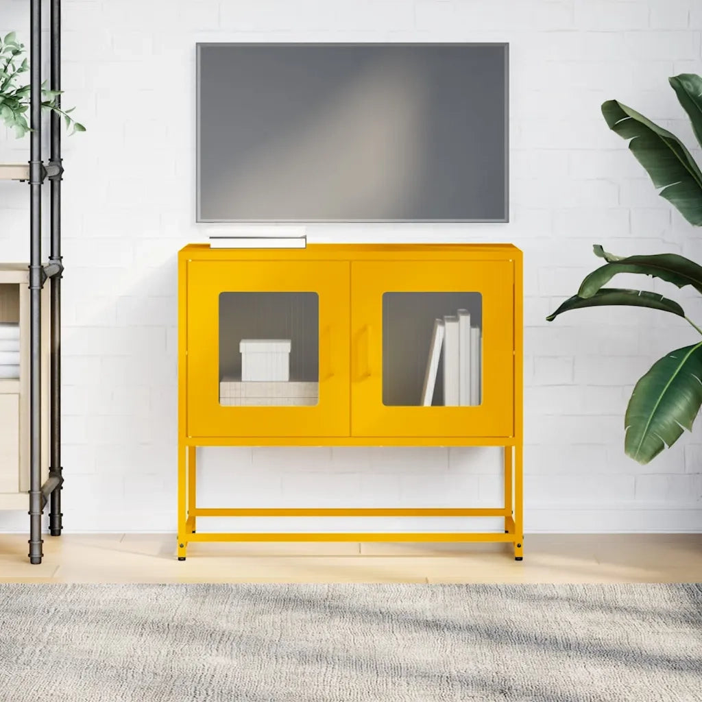 Mobile TV Giallo Senape 68x39x60,5 Acciaio Laminato a Freddo