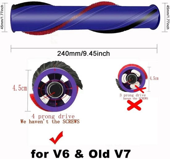 Spazzola per pavimenti adatta per aspirapolvere Dyson V6 V7 V8 V10 V11
