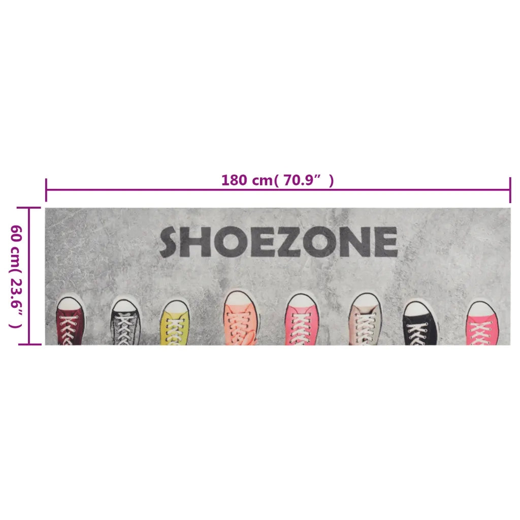 Tappeto da Cucina Lavabile Zona Scarpe 60x180 cm Velluto 136562