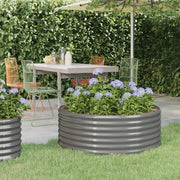 Letto Giardino Acciaio Verniciato a Polvere 100x100x36cm Grigio