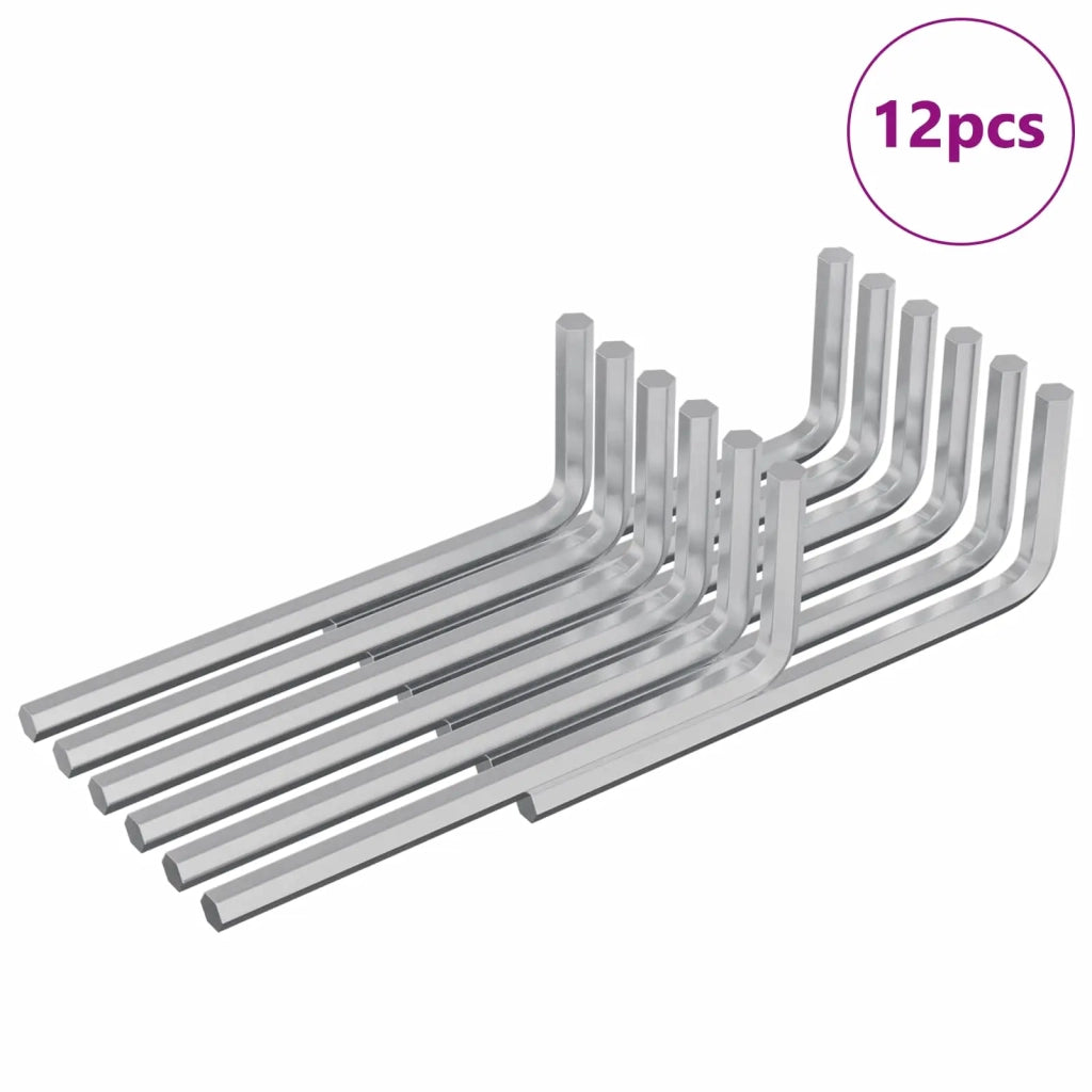 Chiave Esagonale 12 pcs Argento 20 x 52 mm Acciaio 864860