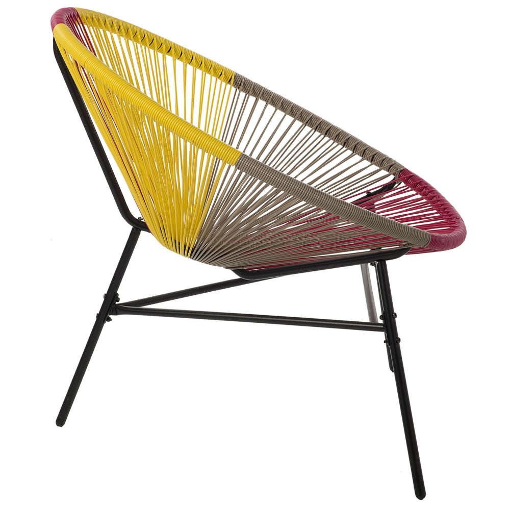 Set di 2 Sedie da Giardino spaghetti di colore rosa giallo beige stile Moderno contemporaneo