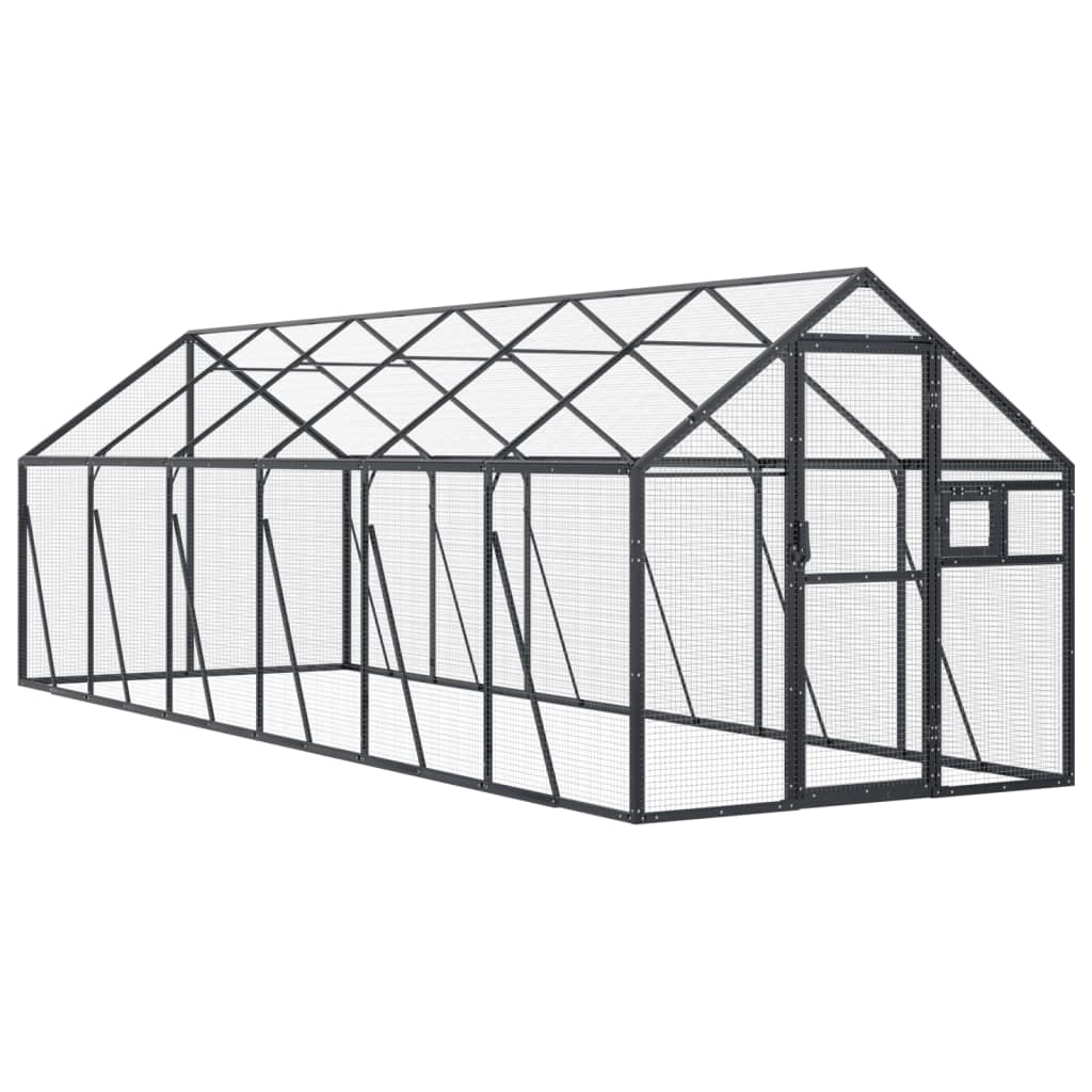 Voliera a gabbia 1,79 x 6 x 1,85 m alluminio antracite 02_0045635