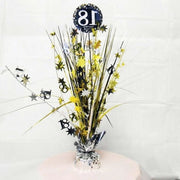 Centrepiece in Stile di Festa con Oro Glitter - 33cm - 1 Pezzo con Decorazione per Compleanni per Tavola