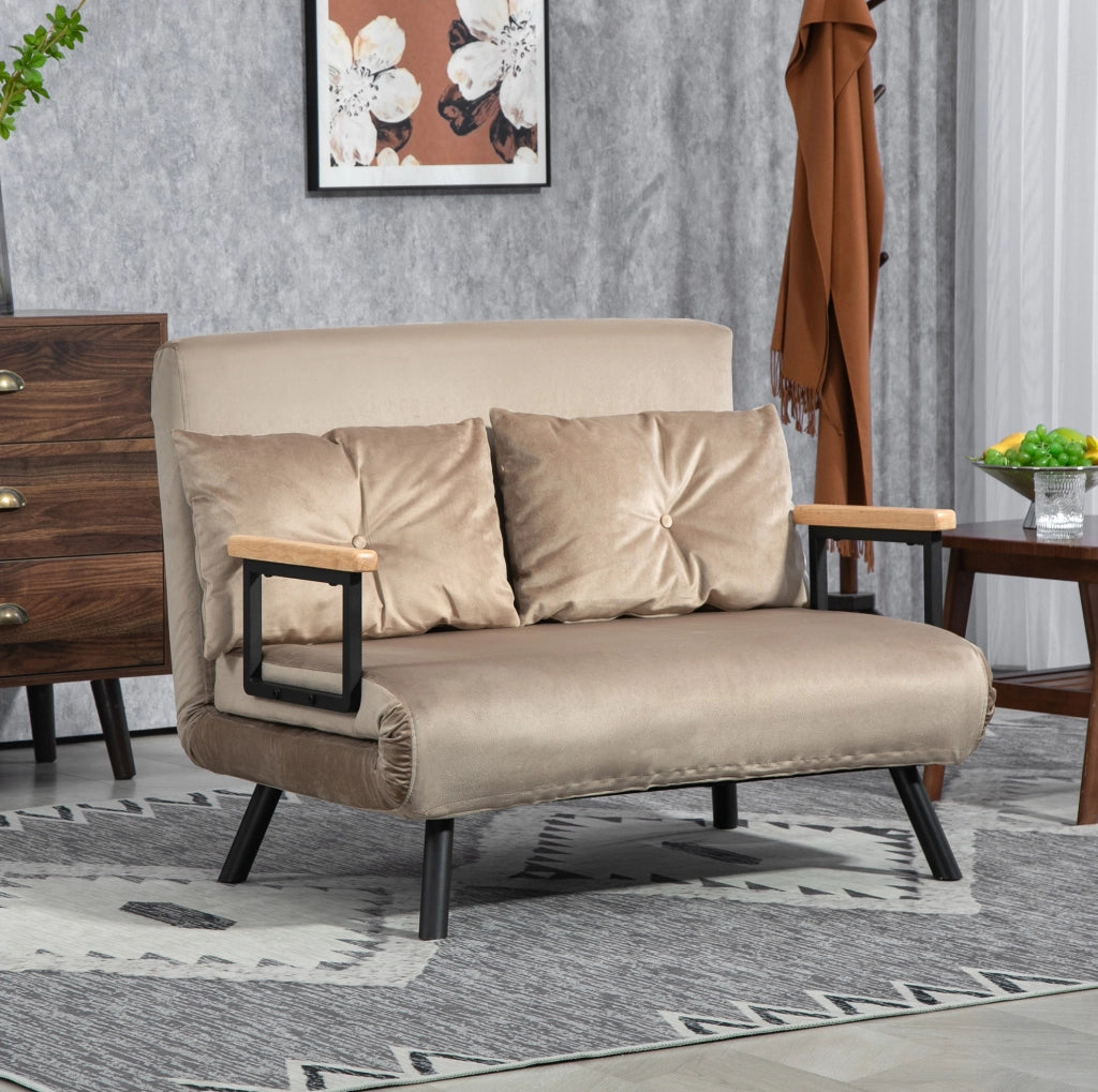Poltrona letto 102x73x81 cm con schienale regolabile in acciaio marrone
