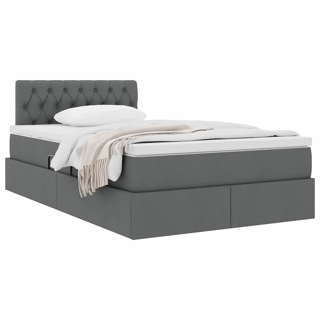 Letto con contenitore e materasso Grigio scuro 120 x 200 cm 3370564