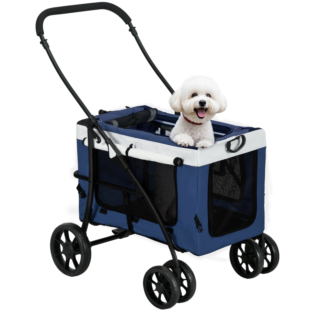 Casetta per Cani Pieghevole con Carrello ¨C zephmum ¨C Blu