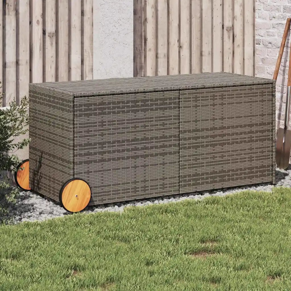 Contenitore da Giardino con Ruote Grigio 283L in Polyrattan CFW2306774