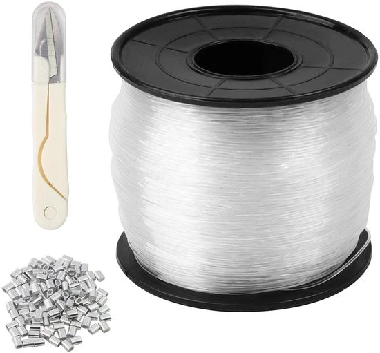 Cavo in nylon monofilamento trasparente, 0,6 mm x 200 m, resistente alle scuffie, utilizzato per appendere oggetti, filo per sierifici e attività di ricamo